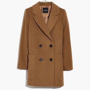 Madewell Hollis Double-Breasted Coat in Classic Desert size L